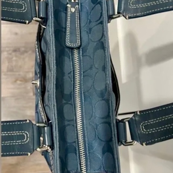 Coach Blue Shoulder Tote Bag - Picture 7 of 9